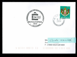 MONACO Lettre Tarif L V. Carnet Cachet MONACOPHIL 2024  5-7 DÉCEMBRE Traitée O.E.T.P. 11-12-2024 Voyagé - Lettres & Documents