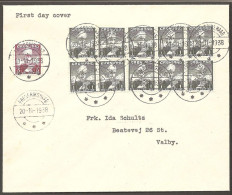 1938. Christian X And Polar Bear. 1 Øre Olive Black 10 Ex And 5 øre On Scarce FDC FREDERIKSHAAB... (Michel 1) - JF120189 - Brieven En Documenten