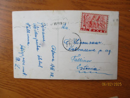 GREECE ATHENS ATHENES UNE VUE DU HAUT DU LYCABETTE 1938 TO ESTONIA , IS IT CENSORED  , 17-8 - Autres & Non Classés