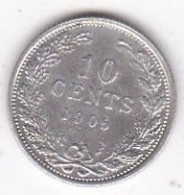 Pays Bas 10 Cents 1905, Wilhelmina I, En Argent, KM# 136, Superbe - 10 Cent