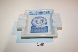C281 Cendrier - LES MATELAS SIMMONS - LE MONDE ENTIER S'ENDORT - Porcelain