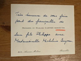 Bruxelles  Monsieur Philippe Serruys & Mademoiselle Buysse Micheline - Engagement