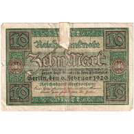 Allemagne, 10 Mark, 1920-02-06, TB - 10 Mark
