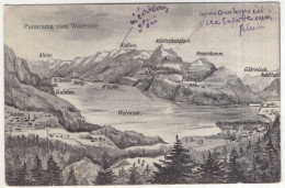 Panorama Vom Walensee - (Suisse/Schweiz/Switzerland) - 1909 - Postkartenverlag Chr. Tischhauser, Budis (Rheintal) - Mühlehorn