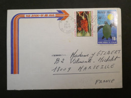 DI.22 POLYNESIE   BELLE  LETTRE TAHITI   1977  PAPEETE A  MARSEILLE FRANCE    +++AFF. . INTERESSANT++ - Cartas & Documentos