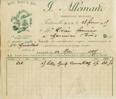 2 - B Du R -  FONTVIEILLE  -  FACTURE -  HUILE - SAVON Et CAFES : Prop : F. ALLEMAND -  Marque LE BECASSON- 13-02-1915 - Facturen