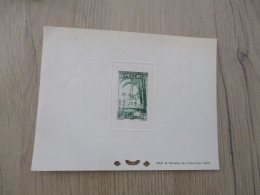 Territoire De FEZZAN Epreuve Bloc Non Dentelé Gravé Sans Gomme Taxe 2 Francs Vert - Unused Stamps