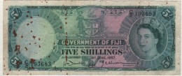 FIJI    5 Shillings P51a    Dated  1st June. 1957    " Queen Elizabeth II  " - Fiji