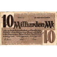 ALLEMAGNE - NOTGELD - BOTTROP-GLADBECK ET OSTERFELD STADTE - 10 MILLIARDEN MARK - 20/10/1923 - TB - 10 Milliarden Mark