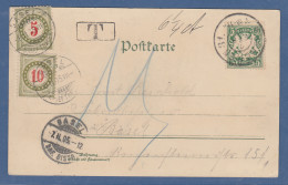 Bayern Wappen 5 Pfg. Mi.-Nr. 61 Auf Nachtaxierter Postkarte In Die Schweiz - Briefe U. Dokumente