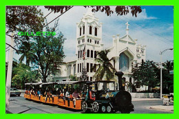 KEY WEST, FL - CONCH TOUR TRAIN AT ST PAUL EPISCOPAL CHURCH - DUKANE SCENICS - - Key West & The Keys