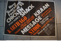 NEW YEARS ROCK FESTIVAL 1 JANVIER 1975 STAN WEBB S  RARE AFFICHE DE CONCERT 87 X 62 CM - Posters