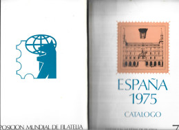 ESPAÑA 75, HOJITAS BLOQUE MATASELLADAS CON MATASELLOS DE LA EXPOSICION EN PERFECTO ESTADO  LIBRO DEDICADOA EX. ( E.75) - Full Sheets