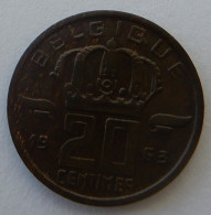 België Belgique Belgium 20 Centiem Boudewijn I Type Mijnwerker 1963 Frans (662) - 20 Cents