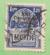 Stamps Greece ITALIAN OCCUPATION - ITALIAN POST  HYDROLOGICAL CONGRES 1.25 LIRE USED - Dodécanèse