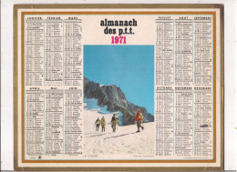 Calendrier Grand Format Oberthur 1971  Complet Avec Feuillets  N° 51 MARNE  Neige, La Cordée - Big : 1971-80