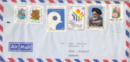 Delcampe - IRÁN , TEHERÁN - DETMOLD , SOBRE CIRCULADO , CORREO AÉREO , ORCHIDS , PEACE DAY , KHOMEINI - Iran
