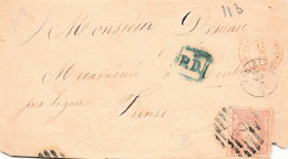 LETTRE. DEVANT. 1870. 12 Q. BARCELONA P.D. POUR TOULON. ESPAGNE LE PERTHUS 3 - Briefe U. Dokumente