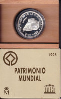 MONEDA DE PLATA DE 2000 PESETAS PATRIMONIO MUNDIAL - PALENQUE  AÑO 1996 EN SU ESTUCHE ORIGINAL CON CERTIFICADO - Ongebruikte Sets & Proefsets