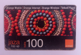 Kenia - 100 Shillings Orange Kenya Jaza Top Up Recharge Card  , USED (Expired 05.06.2015) - Kenia