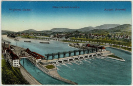 BL Augst, Rheinkraftwerke, Wylen, Stauwehr, Schleuse, Schiffe - Augst