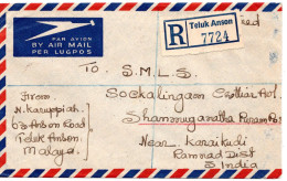 87865 - Malaya / Perak - 1950 - 40c Sultan MiF A R-LpBf TELUK ANSON -> IPOH -> KANAIKUDI (Indien) - Perak