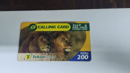 Kenya-(KE-TKE-PRE-005/080715)-LION-(VoIP & Pre-Paid)-(26)(200kshs)(0202-6733-4160-17651)(15/07/2008)-used Card - Kenia