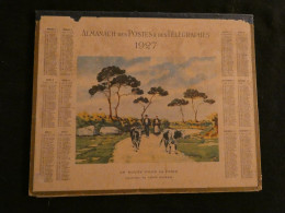 Calendrier Almanach Postes 1927 -- En Route Pour La Foire Aquarelle Léon Roger   Z4 - Grand Format : 1921-40
