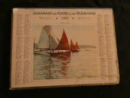 Calendrier Almanach Postes 1937 -- Sortie Du Port  Z4 - Grand Format : 1921-40