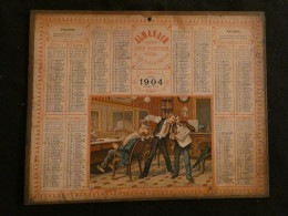 Calendrier Almanach Postes 1904 -- Le Coiffeur Distrait -- Barbier -- Département De L' Eure Z4 - Big : 1901-20