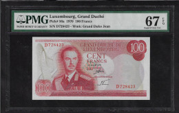 LUXEMBOURG 100 FRANCS 1970 P- 56 GEM UNC PMG 67 - Luxembourg