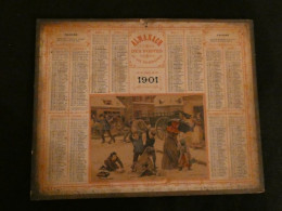 Calendrier Almanach Postes 1901 -- Première Neige  -- Imprimerie Oberthür Rennes  Z4 - Big : 1901-20
