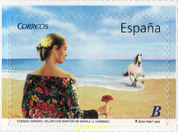 Delcampe - 239920 MNH ESPAÑA 2010 TURISMO. MUJER CON MANTÓN DE MANILA. - Pferde