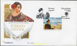 Delcampe - 240697 MNH ESPAÑA 2010 TURISMO. MUJER CON MANTÓN DE MANILA. - Pferde