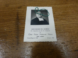 BC18B Souvenir Jubilé Frère Materne Marie Grand-Bigard 1908 Dinant 1958 - Autres & Non Classés