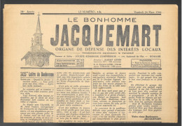 Hebdomadaire, Histoire, Romans-Bourg-de-Péage Pendant La Guerre (Actualités, Sports) Le Bonhomme Jacquemart 24 Mars 1944 - Algemene Informatie