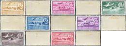 254484 HINGED AFRICA OCCIDENTAL ESPAÑOLA 1951 VISTAS Y EFIGIE DEL GENERAL FRANCO - Autres & Non Classés