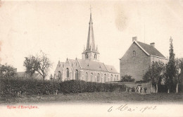 [-5%] BELGIQUE - Emelghem - église - Mai 1902 - Tour - Flèche - Horloge - Terrain - Bâtiment - Animé - Carte Postale Anc - Izegem