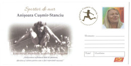 SPORTS, JUMPING, 4 WORLD RECORDS, LONG JUMP, ANISOARA CUSMIR STANCIU, COVER STATIONERY,  Cod.030/22, 2022, ROMANIA - Jumping