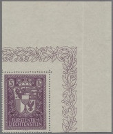 Liechtenstein: 1933, Landeswappen 5 Franken Schwarzrotviolett Aus Der Rechten Ob - Unused Stamps
