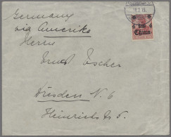 Delcampe - Deutsche Post In China - Besonderheiten: 1914-1915, 1. WELTKRIEG, Zwei Bedarfsbe - Cina (uffici)