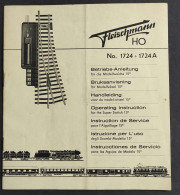 Fleischmann HO - No. 1724+1724 A - Istruzioni Per L'Uso Degli Scambi-Modello 15?                                        - Unclassified
