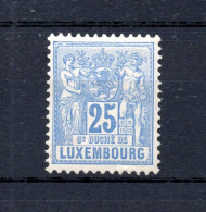 Luxembourg 1882 Old 25 Centimes Stamp (Michel 52 D) Nice MLH (small Thin Spott) - 1882 Allegory