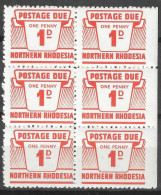 Northern Rhodesia 1963 2d Postage Due, SG D6 PAIR   BLOCK OF 2 MNH  - Northern Rhodesia (...-1963)