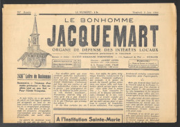 Hebdomadaire, Histoire, Romans-Bourg-de-Péage Pendant La Guerre (Actualités, Sports) Le Bonhomme Jacquemart 2 Juin 1944 - Algemene Informatie