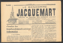 Hebdomadaire, Histoire, Romans-Bourg-de-Péage Pendant La Guerre (Actualités, Sports) Bonhomme Jacquemart Du 9 Juin 1944 - Algemene Informatie
