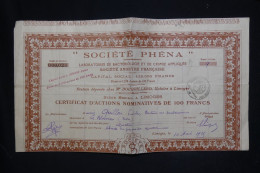 FRANCE - Titre Des Laboratoires PHÉNA - Bien Connus Des Philatélistes … - M 10134 - P - R
