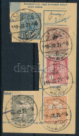 1900 Turul 5K 1910-ben 6,36 K Teljes Bérmentesítésű Csomagszállító Szelvényen További 3 Turul Bélyeggel Felhasználva "MÓ - Other & Unclassified