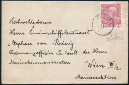 1910 Hivatalos Boríték Hátoldalára "S.M.S. EH. FERDINAND MAX" Nyomtatva 10 Heller Bérmentesítéssel "FASANA" - Wien - Other & Unclassified