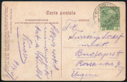 1914 Tábori Posta Képeslap 5 Heller Osztrák és A Képoldalon 2 Paras Török Bélyeggel Bérmentesítve Budapestre Küldve "K.u - Other & Unclassified